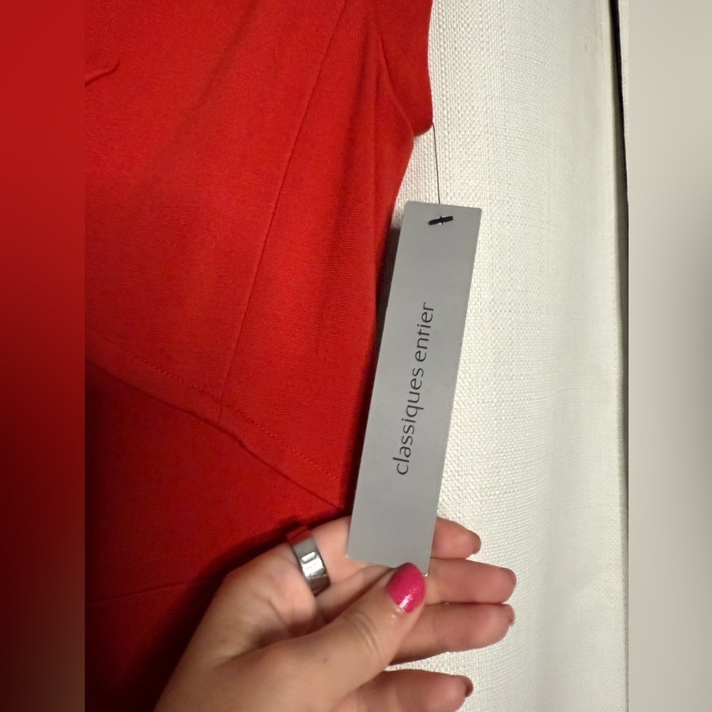 Classiques Entier Red VNeck Sheath Dress 2 - Picture 5 of 8